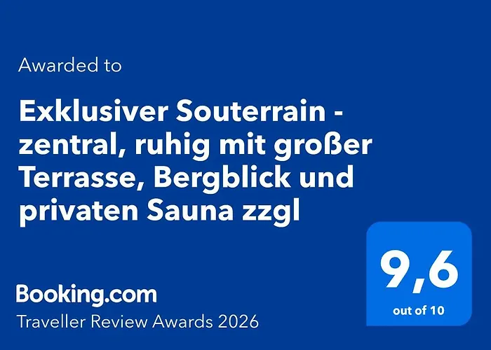 Exklusiver Souterrain - Zentral, Ruhig Mit Grosser Terrasse, Bergblick Und Privaten Sauna Zzgl Apartmán